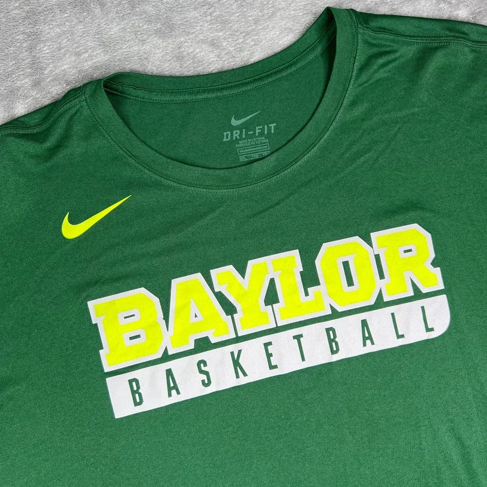 Baylor Bears Basketball Nike Shirt Mens 2XL Green Long Sleeve Dri-Fit Athleisure